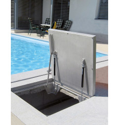 Copertura piastrellabile in acciaio inox - Apertura assistita - B 125 kN - HAGO