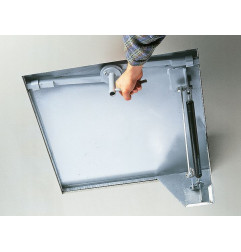 Tileable cover in galvanized steel - Assisted opening and locking - B 125 kN - HAGO