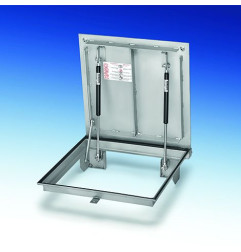 Sportello d'accesso in acciaio zincato grecato - Apertura assistita - 15 kN - HAGO