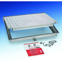 Trampilla de acceso en acero galvanizado nervado - Apertura asistida - 15 kN - HAGO