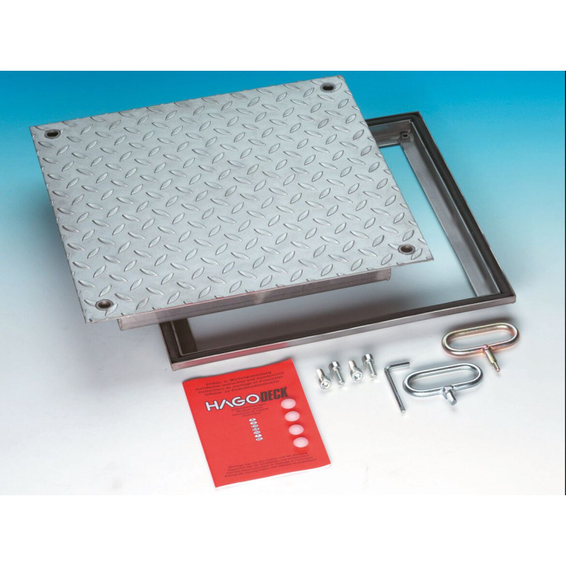 Access hatch in ribbed stainless steel - A 15 kN - HAGO Access hatch in ribbed stainless steel - A 15 kN - HAGO