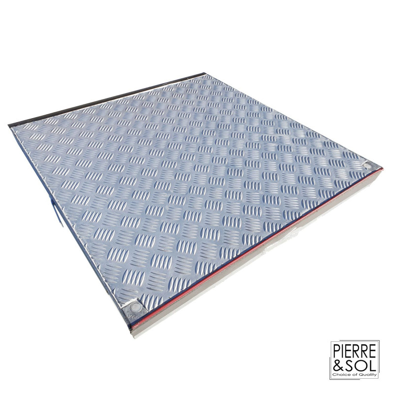 Trampilla de acceso en acero galvanizado nervado - Apertura asistida - 15 kN - HAGO Trampilla de acceso en acero galvanizado nervado - Apertura asistida - 15 kN - HAGO