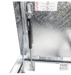 Trampilla de acceso en acero galvanizado nervado - Apertura asistida - 15 kN - HAGO
