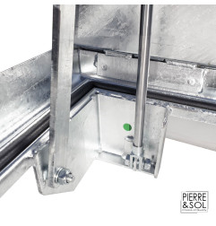 Trampilla de acceso en acero galvanizado nervado - Apertura asistida - 15 kN - HAGO