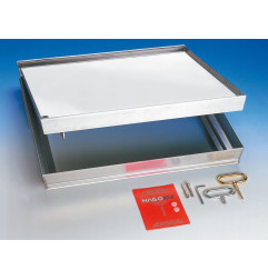 Coperchio piastrellabile in alluminio - Cerniera autobloccante - A 15 kN - HAGO