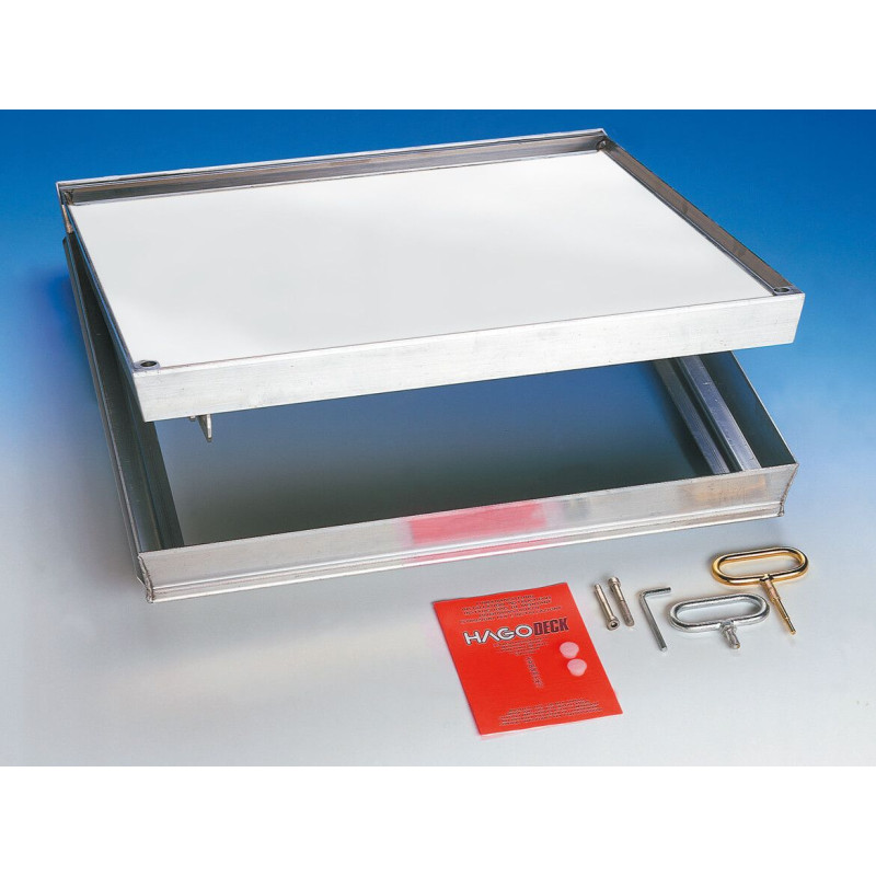 Aluminum tileable lid - Self-locking hinge - A 15 kN - HAGO Aluminum tileable lid - Self-locking hinge - A 15 kN - HAGO