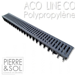 Caniveau grille polypropylène PP noir - ACO LINE ECO