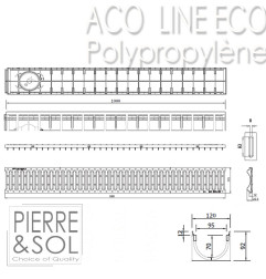 Решетчатый канал из черного полипропилена - ACO LINE ECO