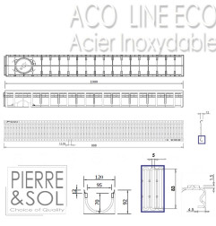 Polypropylene drainage channel - 100 x 11 x 8 cm
