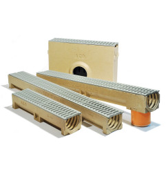 Caniveau avec grille en acier teinté - Euroline 100 Harmony - ACO