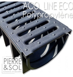 Caniveau grille polypropylène PP noir détail - ACO LINE ECO