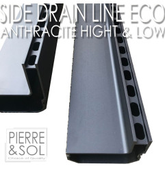 Calha de ranhura de alumínio antracite SideDrain EURO-L&S