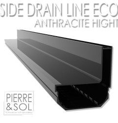 Gutter slotted aluminum anthracite SideDrain EURO - L&S