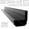 SideDrain EURO قناة مشقوقة من الألومنيوم أنثراسايت - L&S