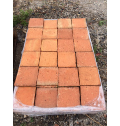 Tomette terre cuite nuancée faite main