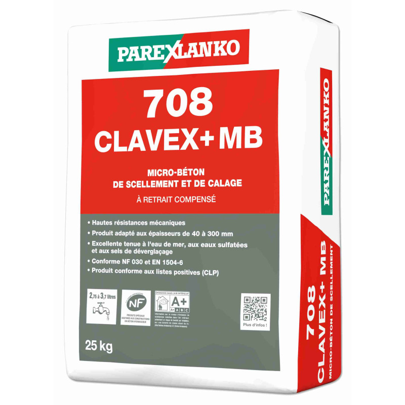 708 Clavex Plus MB - 用于密封和楔入的微混凝土 - Parexlanko
