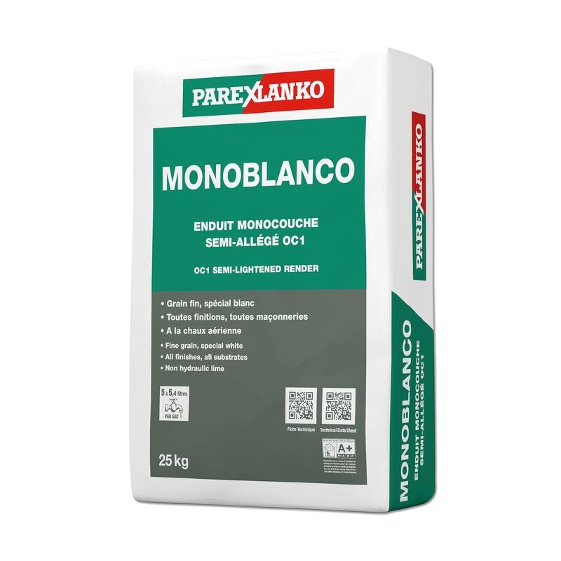 Monoblanco - Fine semi-light single-layer plaster - Parexlanko