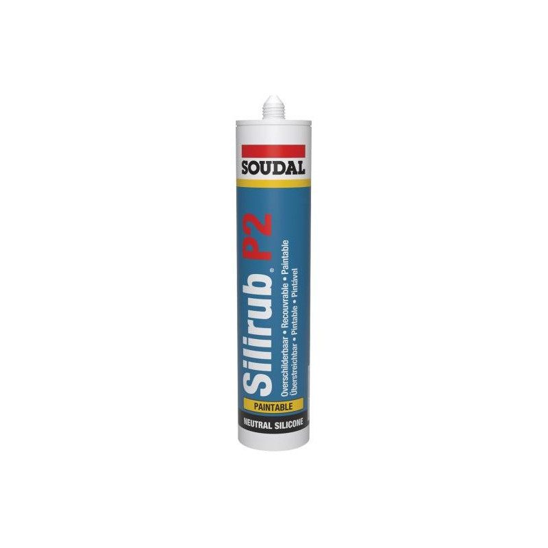 Silirub P2 310 ml - Selante de silicone neutro para construção e envidraçamento - Soudal