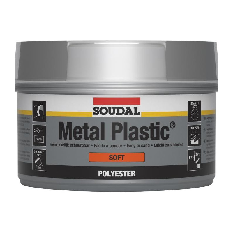 Metallo plastica morbida - Stucco poliestere per riparazioni di carrozzeria  - Soudal