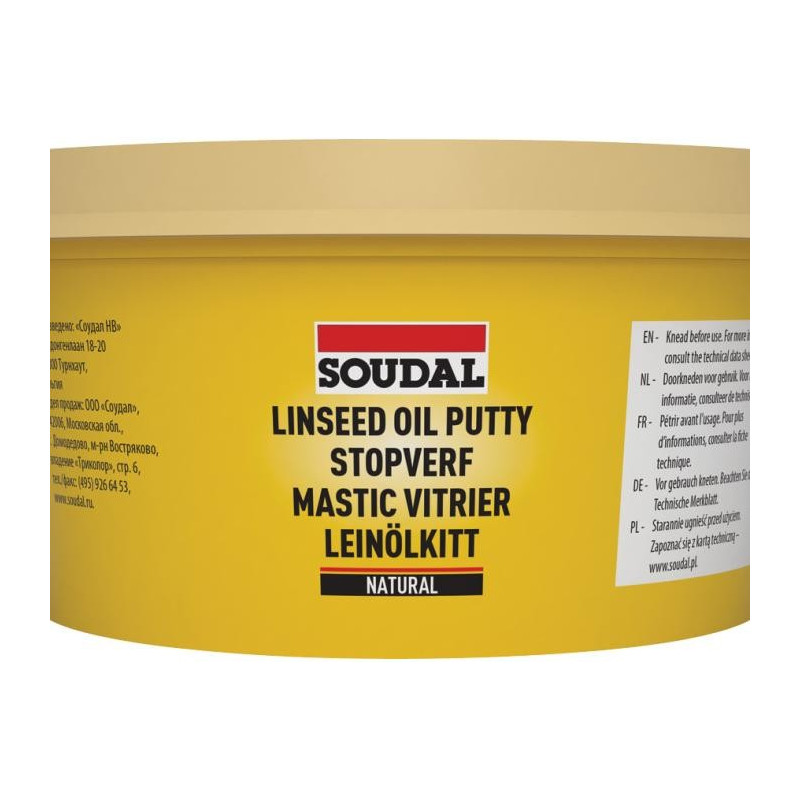 Stucco per vetraio - Sigillante non elastico a base di olio di lino - Soudal Stucco per vetraio - Sigillante non elastico a base di olio di lino - Soudal