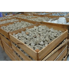 Cleaved yellow granite pavers