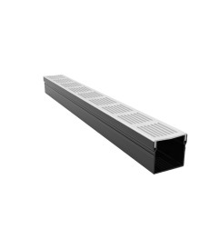 Caniveau d'infiltration carré de 10 cm en aluminium - AquaDrain - 100/100 - LINE ECO