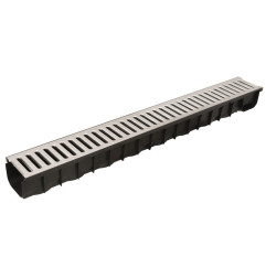 Canal plástico (PE-HD e PP) Midi preto - Classe A15 - Grade galvanizada - Marshalls