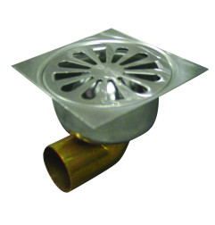 Siphon en Inox simple 10/10, sortie horizontale