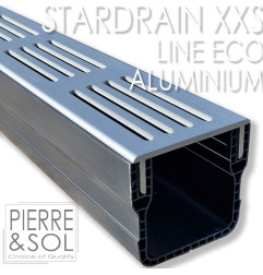 Abfluss XXS MINI L 6,5 cm Aluminiumgitter - StarDrain - LINE ECO
