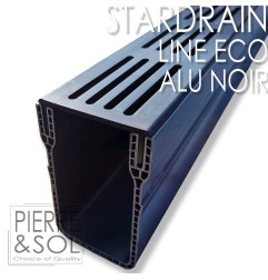 Caniveau étroit 6,5 cm Grille aluminium NOIR - StarDrain - LINE ECO