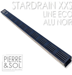 Abfluss XXS MINI L 6,5 cm SCHWARZes Aluminiumgitter - StarDrain - LINE ECO