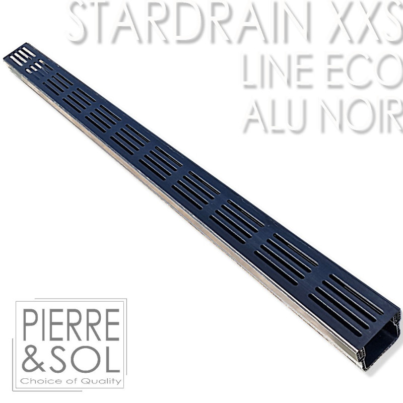 Drain XXS MINI L 6.5 cm BLACK aluminum grid - StarDrain - LINE ECO Drain XXS MINI L 6.5 cm BLACK aluminum grid - StarDrain - LINE ECO