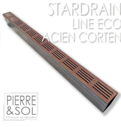 6,5 cm schmale Rinne aus Cortenstahl - StarDrain LINE ECO