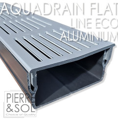 Caniveau plat H 5 cm Grille aluminium - AquaDrain - FLAT - LINE ECO