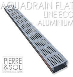 Caniveau Aquadrain Flat grille aluminium
