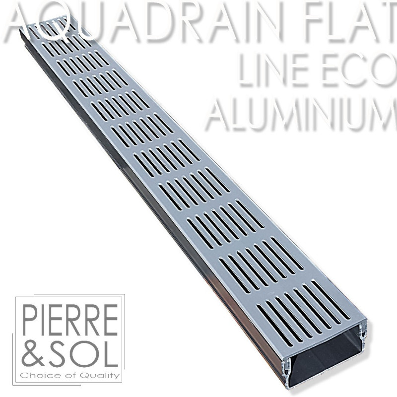 vertalen botsing beet 5 cm platte aluminium afvoer - AquaDrain - FLAT - LINE ECO