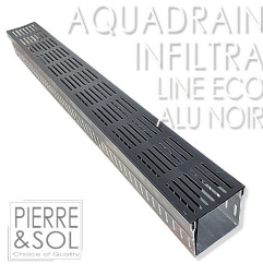 Schwarze Aluminium-Gitterrinne - AquaDrain BIG - 100/100 PLUS - LINE ECO