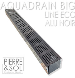 قناة تسلل 10 سم مربعة من الألومنيوم الأسود - AquaDrain - 100/100 - LINE ECO