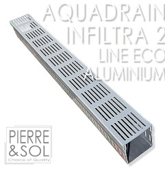 Canal de rejilla de aluminio - AquaDrain BIG- 100/100 PLUS - LINE ECO