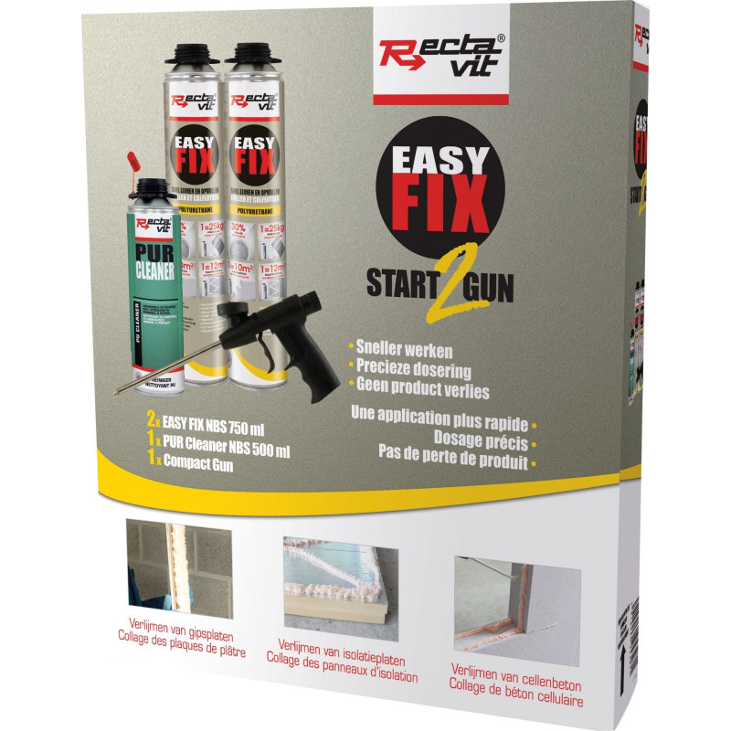 Easy fix - Start2gun - Polyurethane mounting adhesive set - Rectavit Easy fix - Start2gun - Polyurethane mounting adhesive set - Rectavit