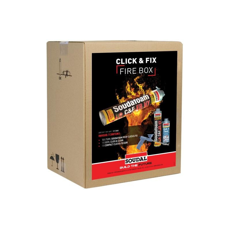 Fire box - Click & fix - Espuma PU pulverizable para protección contra incendios - Soudal