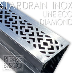 Caniveau étroit Inox Diamond de 6,5 cm - StarDrain LINE ECO