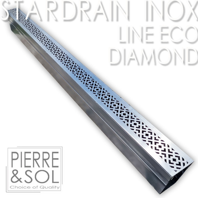 Caniveau étroit Inox Diamond de 6,5 cm - StarDrain LINE ECO Caniveau étroit Inox Diamond de 6,5 cm - StarDrain LINE ECO