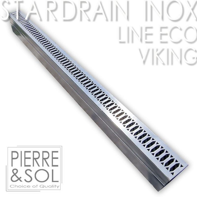 Caniveau étroit Inox Viking de 6,5 cm - StarDrain LINE ECO Caniveau étroit Inox Viking de 6,5 cm - StarDrain LINE ECO