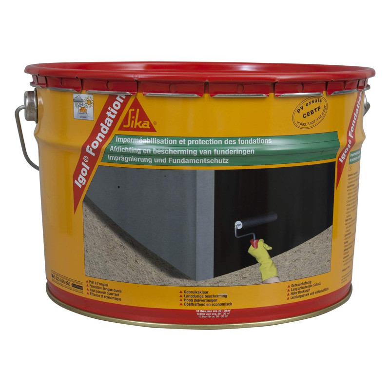 Igol Fondation - Barniz negro para la protección de cimientos de hormigón - Sika Igol Fondation - Barniz negro para la protección de cimientos de hormigón - Sika