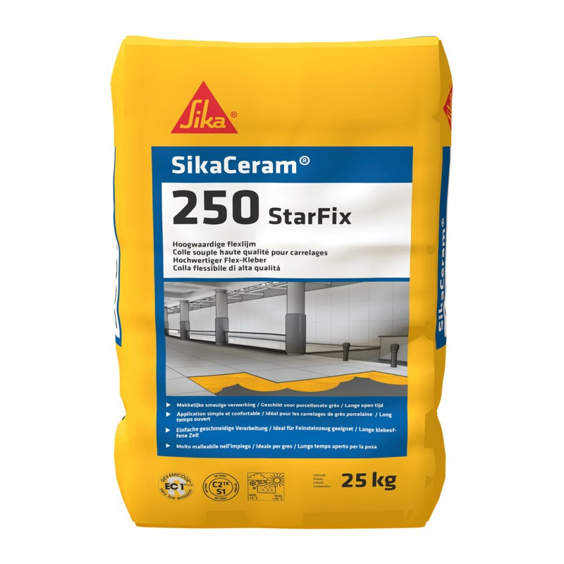 SikaCeram-250 StarFix - Verformbarer Klebemörtel für Steinzeugfliesen EC 1 PLUS - Sika