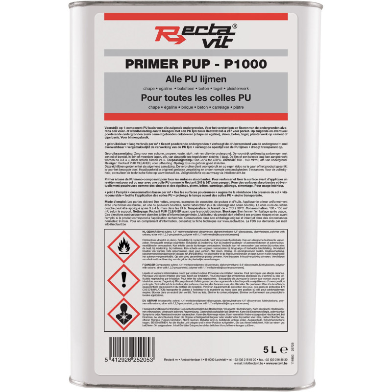 Primer PUP 1000 - Grundierung für PU-Klebstoffe - Rectavit Primer PUP 1000 - Grundierung für PU-Klebstoffe - Rectavit