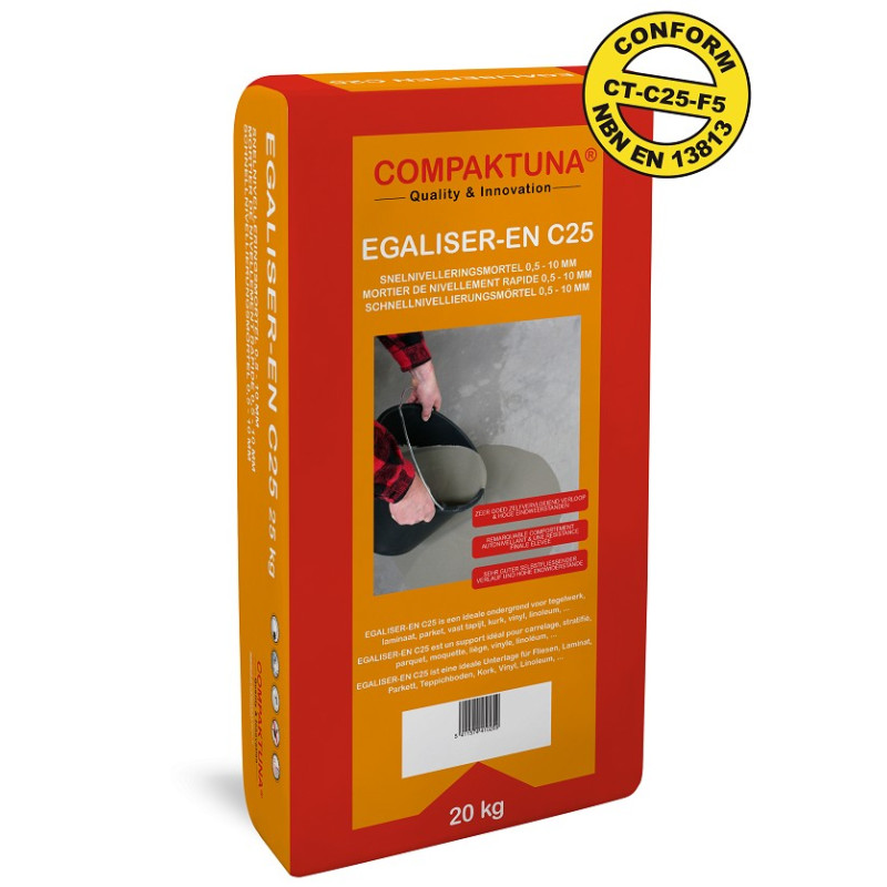 Egaliser-EN C25 - Egalisatiemortel - PTB Compaktuna