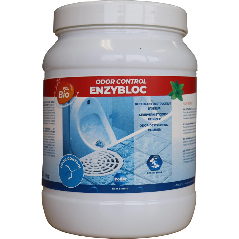 PolBio Odor Control Enzybloc - Nettoyant détartrant biotechnologique pour urinoirs et canalisations - Pollet