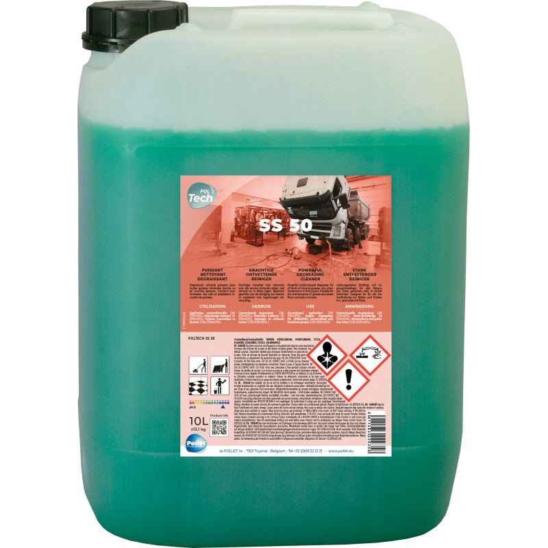 PolTech SS 50 - Lösungsmittelhaltiger Entfetter für mineralische Fette - Pollet PolTech SS 50 - Lösungsmittelhaltiger Entfetter für mineralische Fette - Pollet